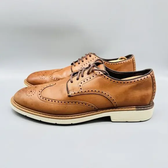 Cole Haan Shoes Mens 11 Brown Leather OriginalGrand Wingtip Oxford Brogue Dress